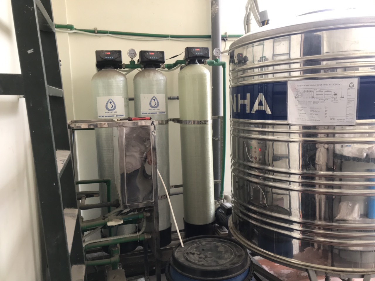 Hệ lọc tổng RO công suất 500L tại nhà riêng phố Lê Trọng Tấn